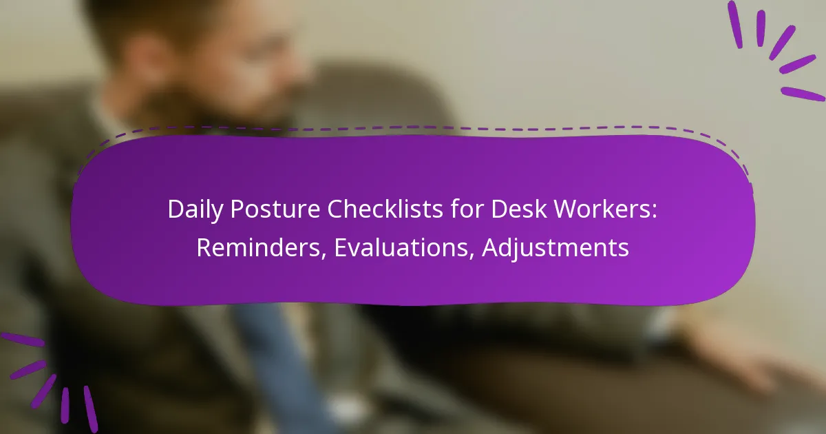 Daily Posture Checklists for Desk Workers: Reminders, Evaluations, Adjustments