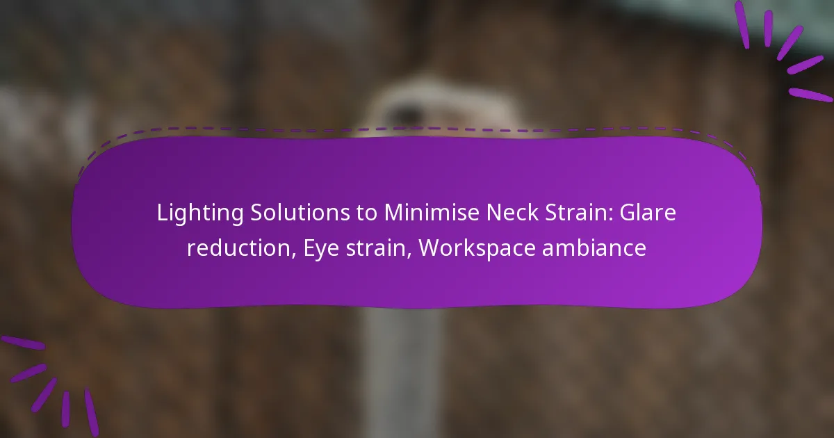 Lighting Solutions to Minimise Neck Strain: Glare reduction, Eye strain, Workspace ambiance