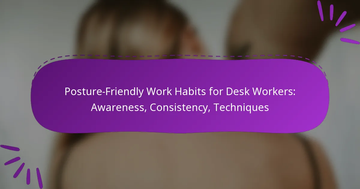 Posture-Friendly Work Habits for Desk Workers: Awareness, Consistency, Techniques