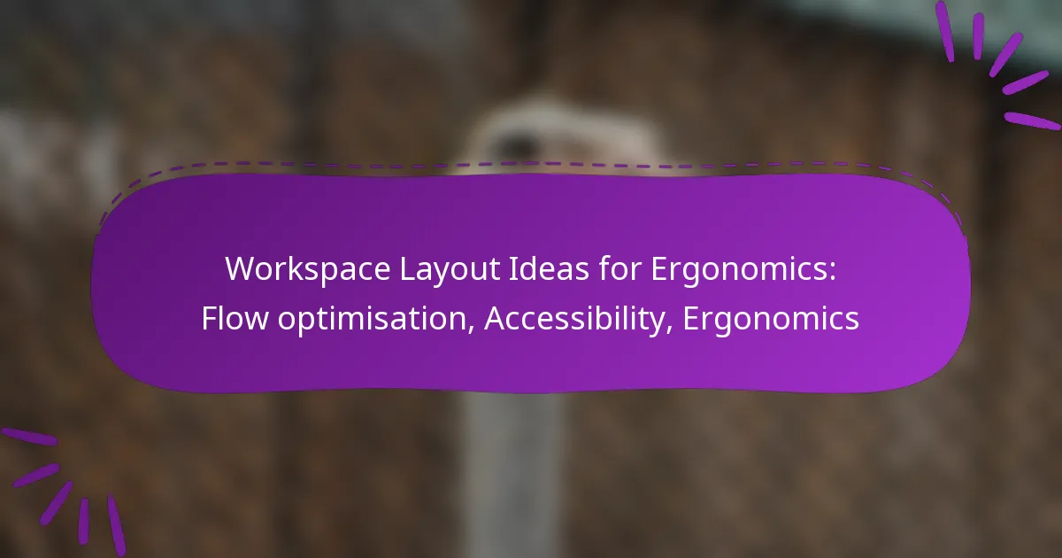 Workspace Layout Ideas for Ergonomics: Flow optimisation, Accessibility, Ergonomics