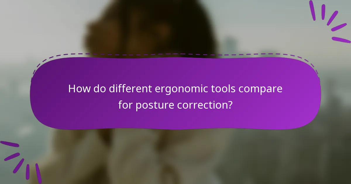 How do different ergonomic tools compare for posture correction?