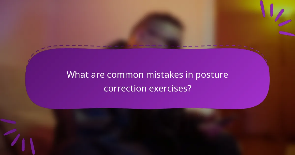 What are common mistakes in posture correction exercises?