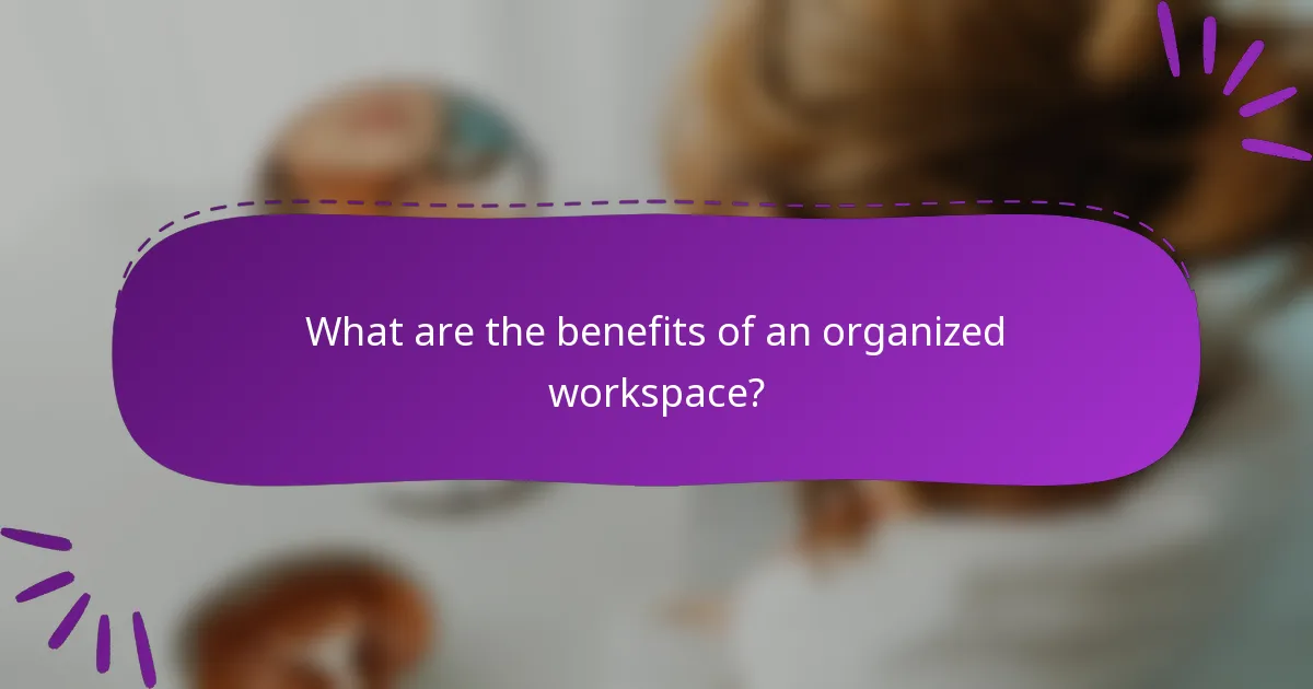 What are the benefits of an organized workspace?