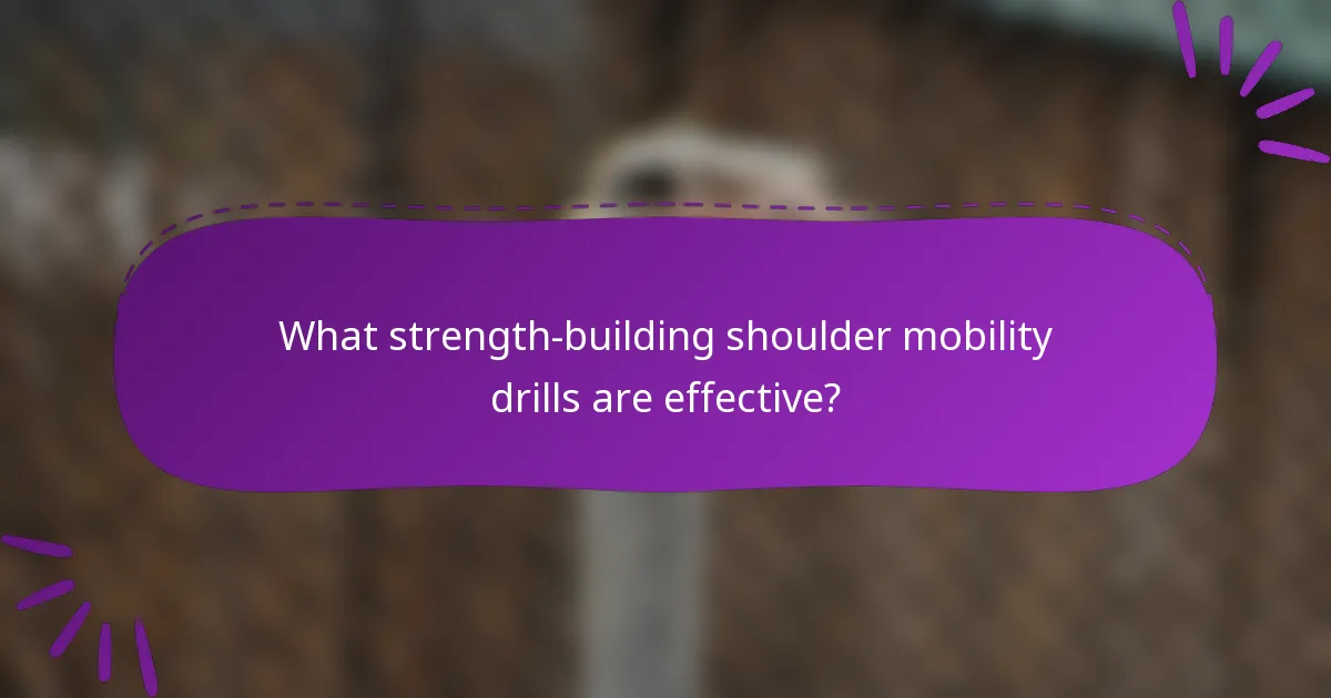 What strength-building shoulder mobility drills are effective?